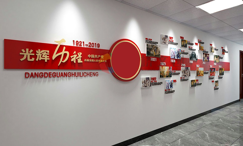 部隊樓道黨建歷程創意設計